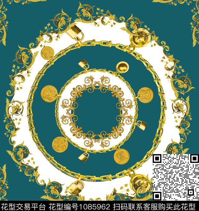 女装钱币围巾数码印花华亿平台下载（图片编号: 1085962） - 瓦栏（Walan）