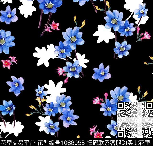 花卉年轻女性小碎花数码印花华亿平台下载（图片编号: 1086058） - 瓦栏（Walan）