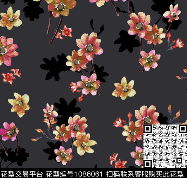 花卉年轻女性小碎花数码印花华亿平台下载（图片编号: 1086061） - 瓦栏（Walan）