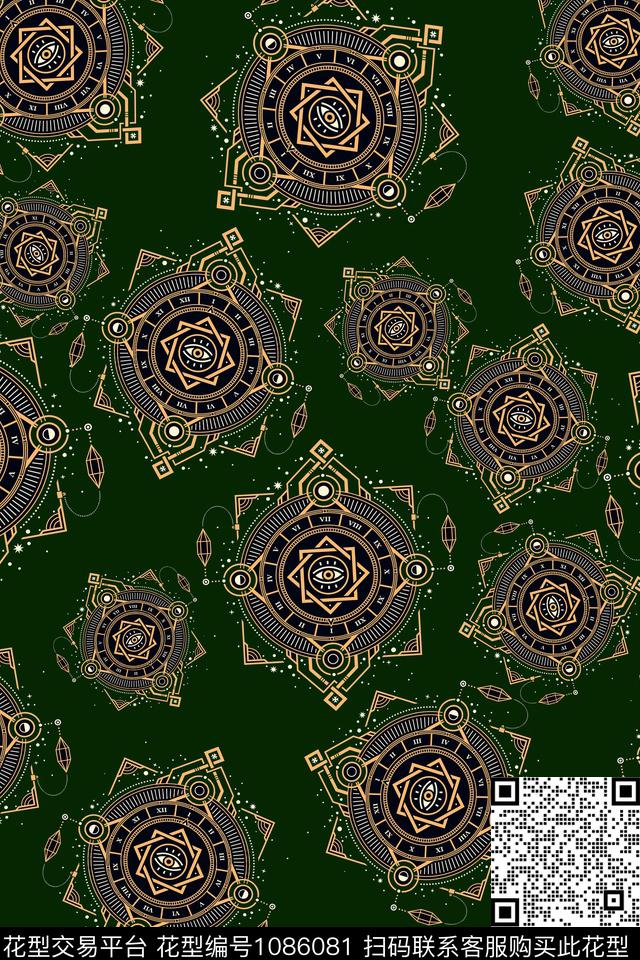 黑底花卉数码华亿平台民族风数码印花华亿平台下载（图片编号: 1086081） - 瓦栏（Walan）