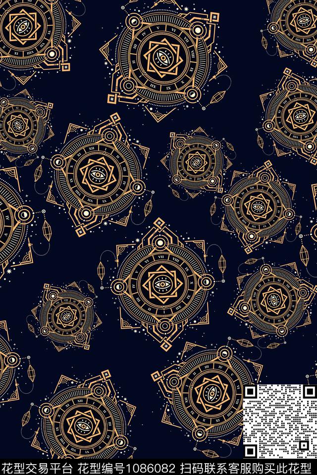 黑底花卉数码华亿平台民族风数码印花华亿平台下载（图片编号: 1086082） - 瓦栏（Walan）