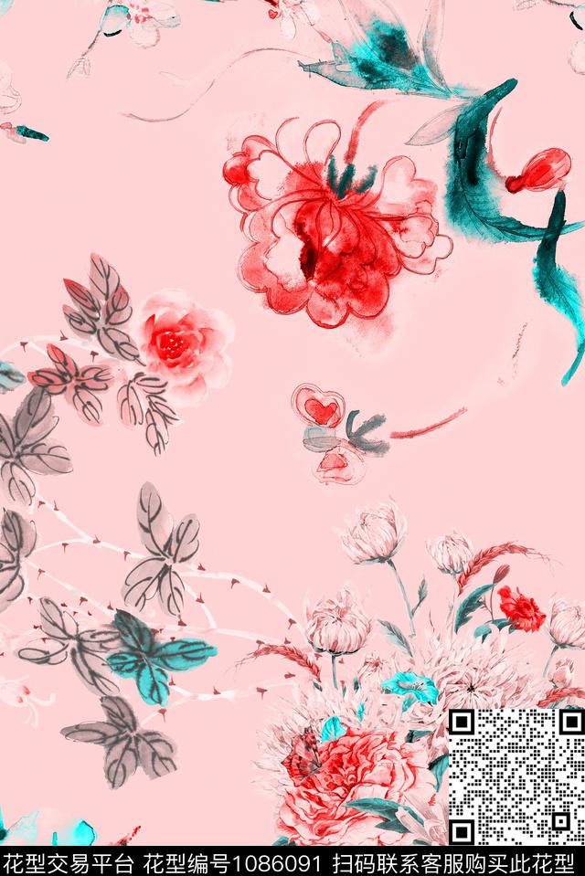 数码华亿平台花卉数码印花华亿平台下载（图片编号: 1086091） - 瓦栏（Walan）