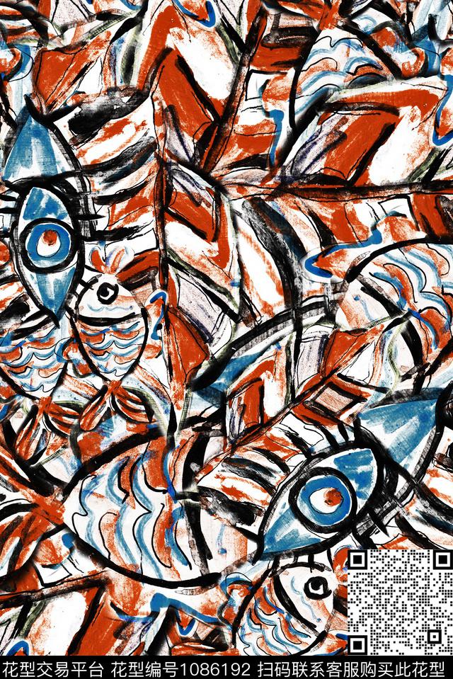 数码华亿平台抽象几何数码印花华亿平台下载（图片编号: 1086192） - 瓦栏（Walan）