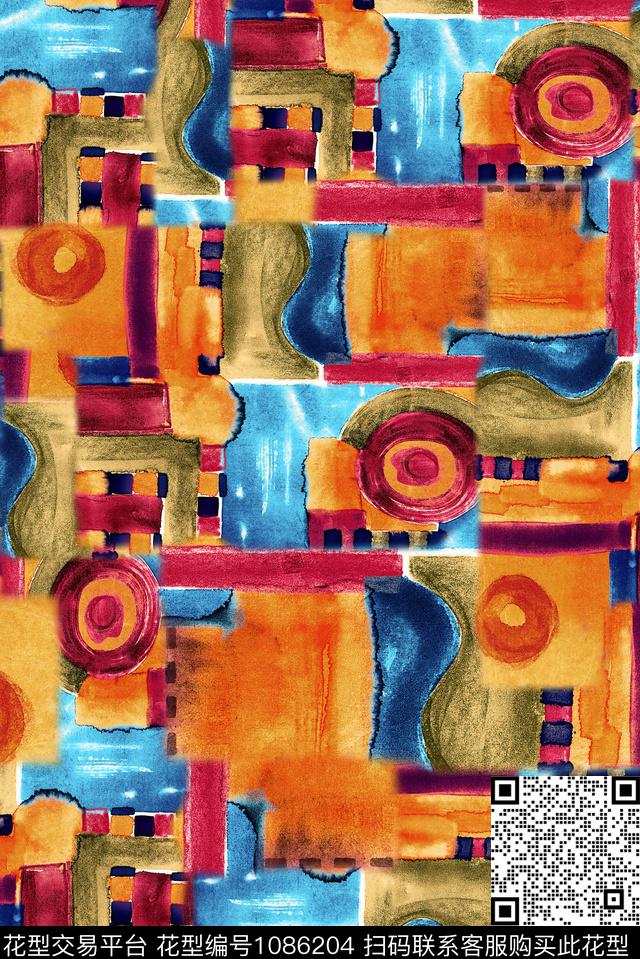 数码华亿平台抽象油画华亿平台数码印花华亿平台下载（图片编号: 1086204） - 瓦栏（Walan）