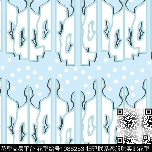 抽象人物几何数码印花华亿平台下载（图片编号: 1086253） - 瓦栏（Walan）