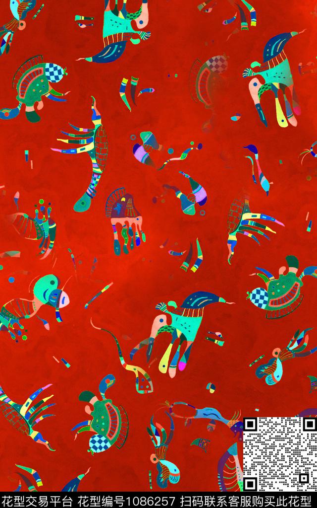 数码华亿平台卡通动物数码印花华亿平台下载（图片编号: 1086257） - 瓦栏（Walan）