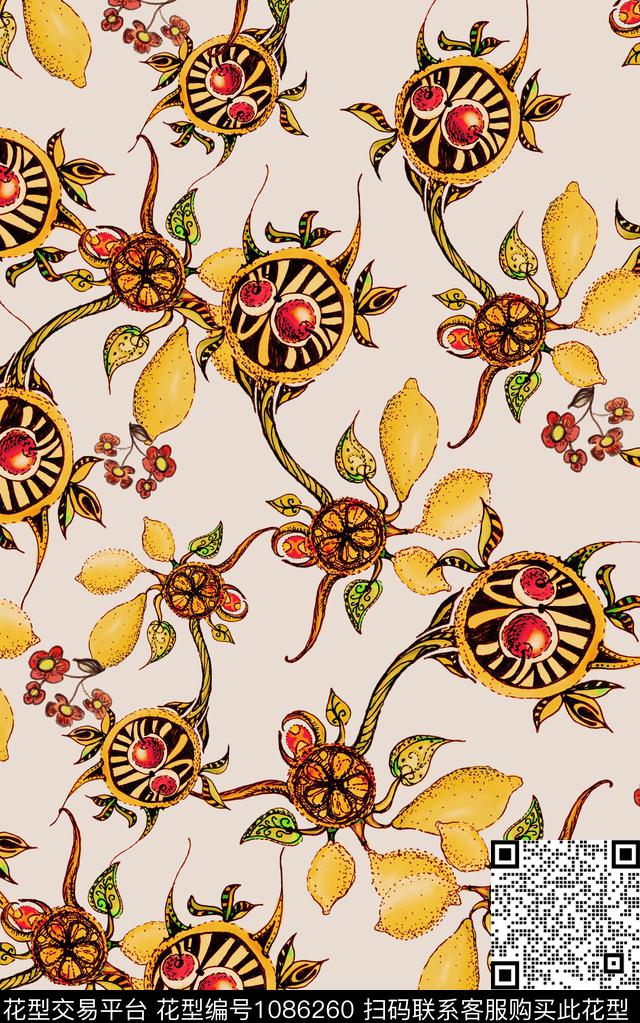 数码华亿平台小碎花线条花卉数码印花华亿平台下载（图片编号: 1086260） - 瓦栏（Walan）