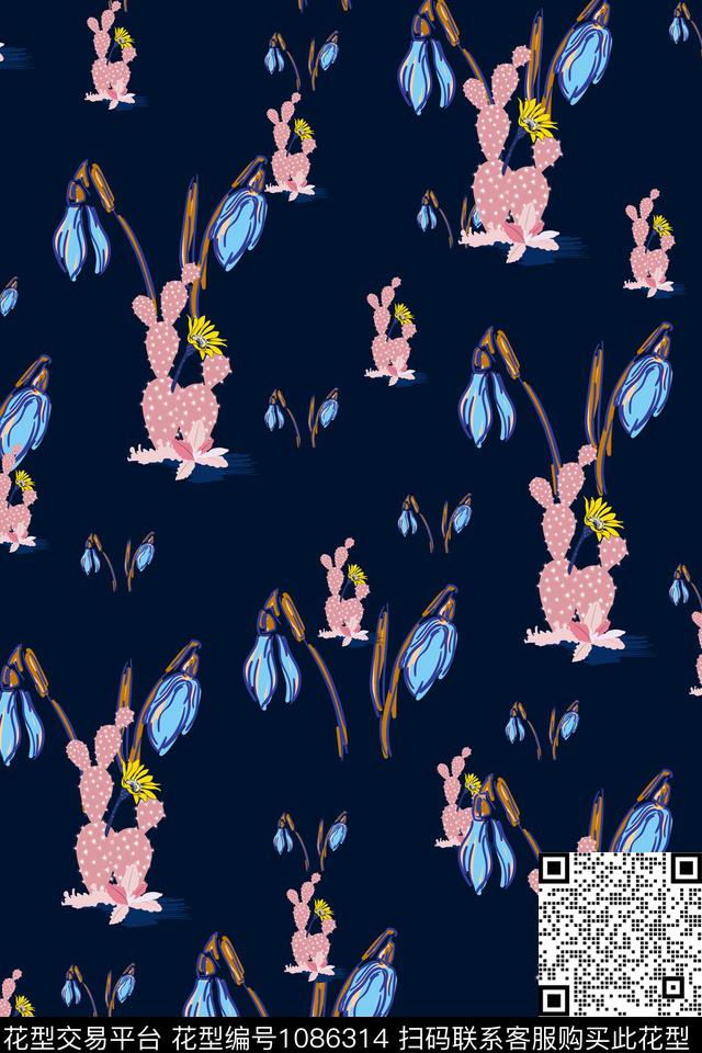 春夏华亿平台仙人掌大牌风数码印花华亿平台下载（图片编号: 1086314） - 瓦栏（Walan）