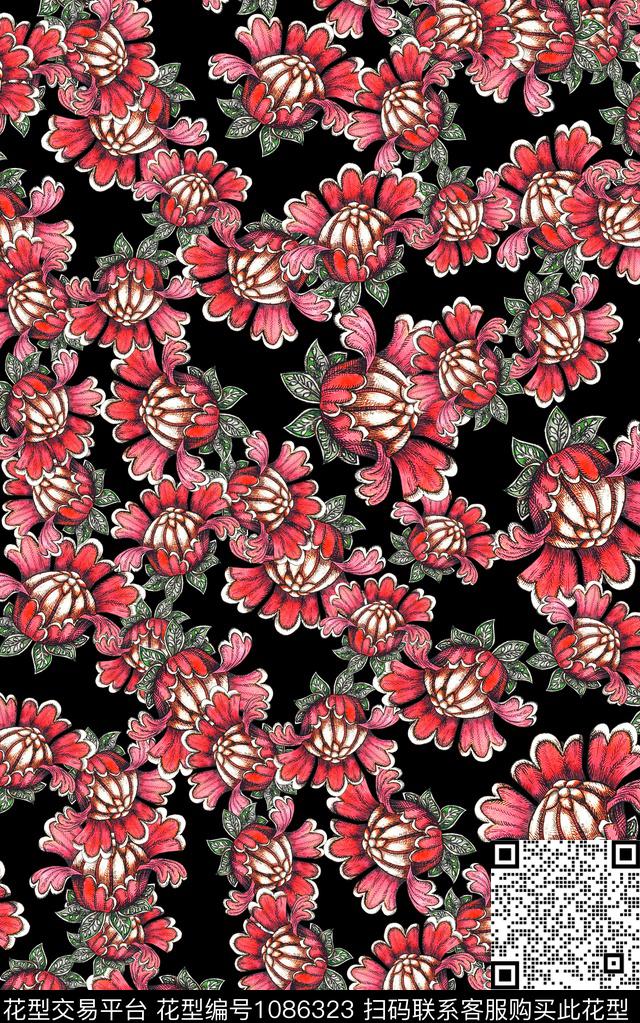 数码华亿平台小碎花花卉数码印花华亿平台下载（图片编号: 1086323） - 瓦栏（Walan）