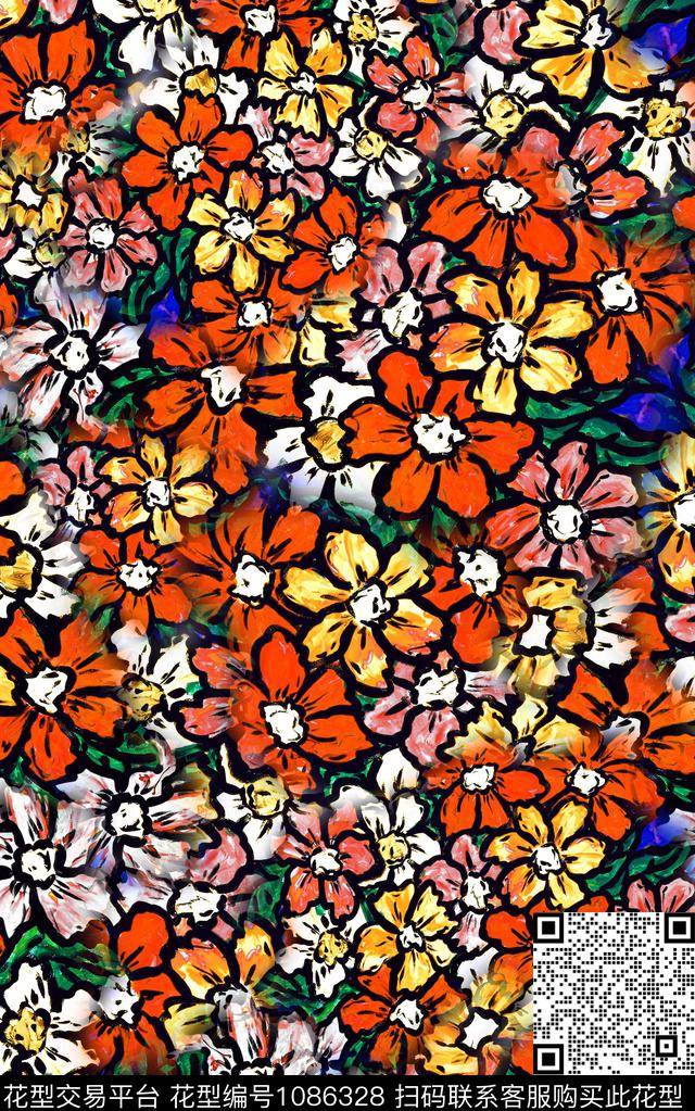 数码华亿平台小碎花花卉数码印花华亿平台下载（图片编号: 1086328） - 瓦栏（Walan）