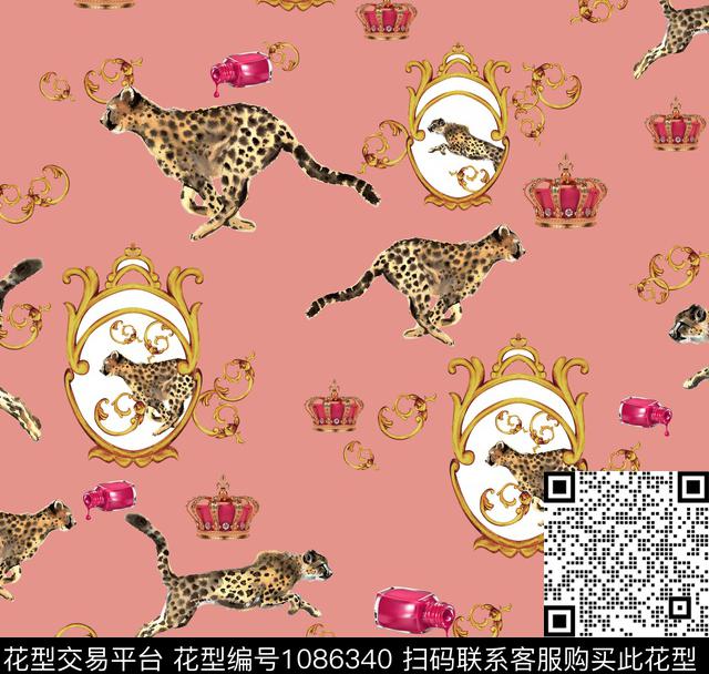 卷草趣味动物数码印花华亿平台下载（图片编号: 1086340） - 瓦栏（Walan）