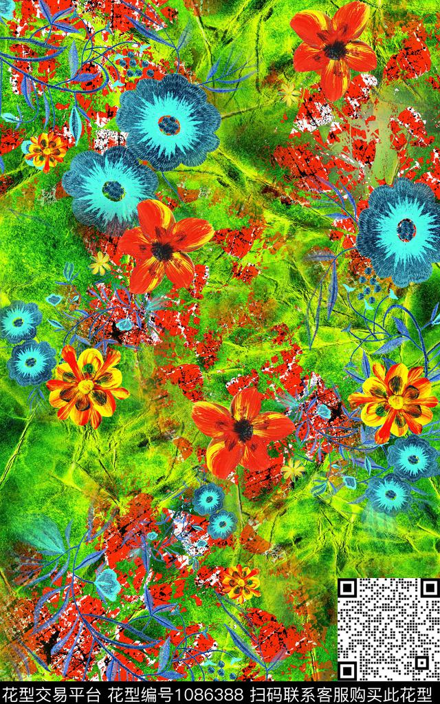 数码华亿平台小碎花肌理数码印花华亿平台下载（图片编号: 1086388） - 瓦栏（Walan）