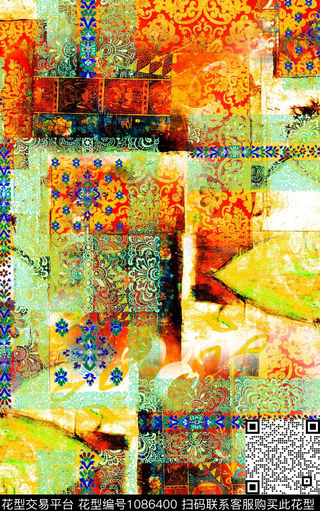 数码华亿平台民族风肌理数码印花华亿平台下载（图片编号: 1086400） - 瓦栏（Walan）