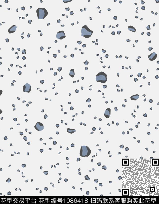 波点趣味抽象数码印花华亿平台下载（图片编号: 1086418） - 瓦栏（Walan）
