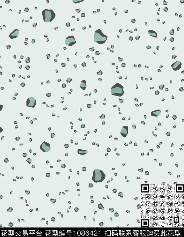 波点趣味抽象数码印花华亿平台下载（图片编号: 1086421） - 瓦栏（Walan）