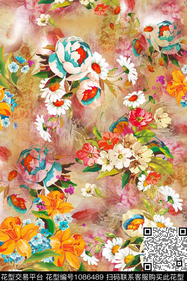 数码华亿平台肌理花卉数码印花华亿平台下载（图片编号: 1086489） - 瓦栏（Walan）