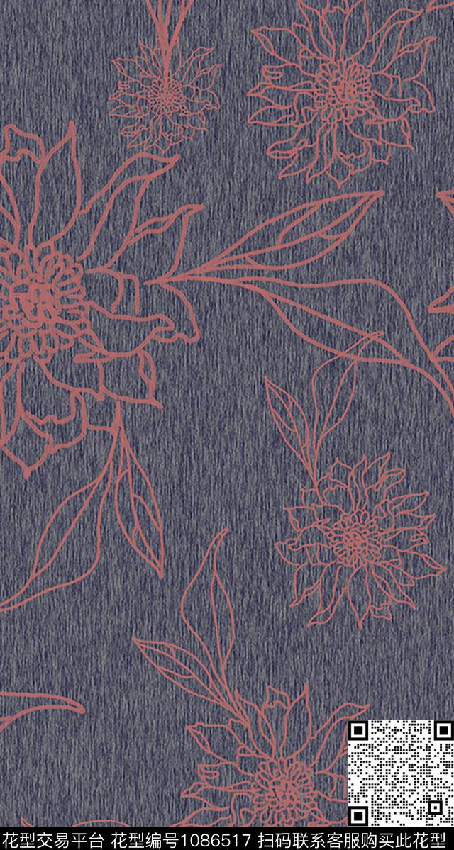 数码华亿平台绘画线条数码印花华亿平台下载（图片编号: 1086517） - 瓦栏（Walan）