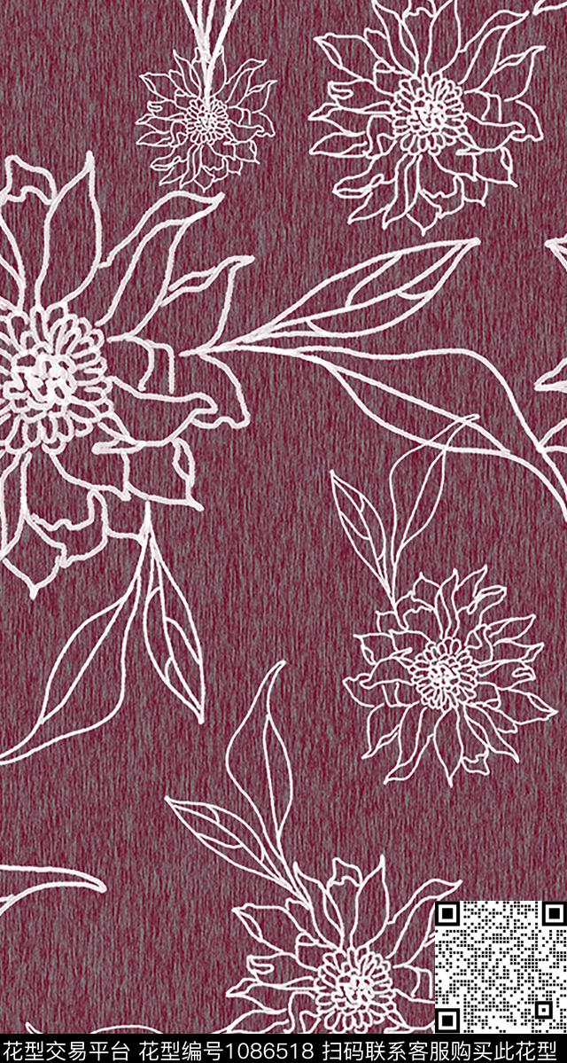 数码华亿平台绘画线条数码印花华亿平台下载（图片编号: 1086518） - 瓦栏（Walan）