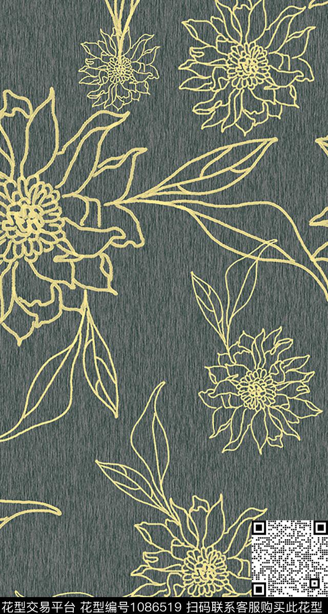 数码华亿平台绘画线条数码印花华亿平台下载（图片编号: 1086519） - 瓦栏（Walan）