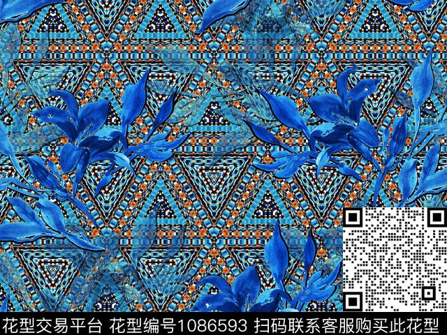 数码华亿平台三角形大牌风数码印花华亿平台下载（图片编号: 1086593） - 瓦栏（Walan）