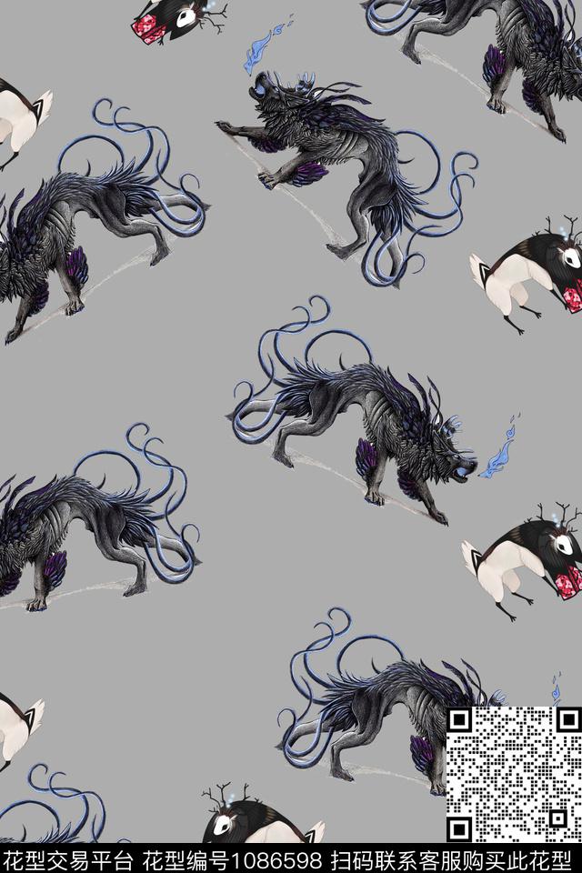 春夏华亿平台趣味抽象数码印花华亿平台下载（图片编号: 1086598） - 瓦栏（Walan）