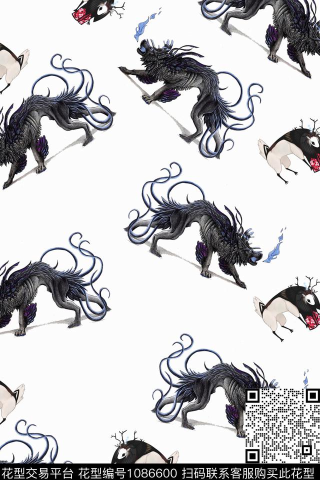 春夏华亿平台趣味抽象数码印花华亿平台下载（图片编号: 1086600） - 瓦栏（Walan）