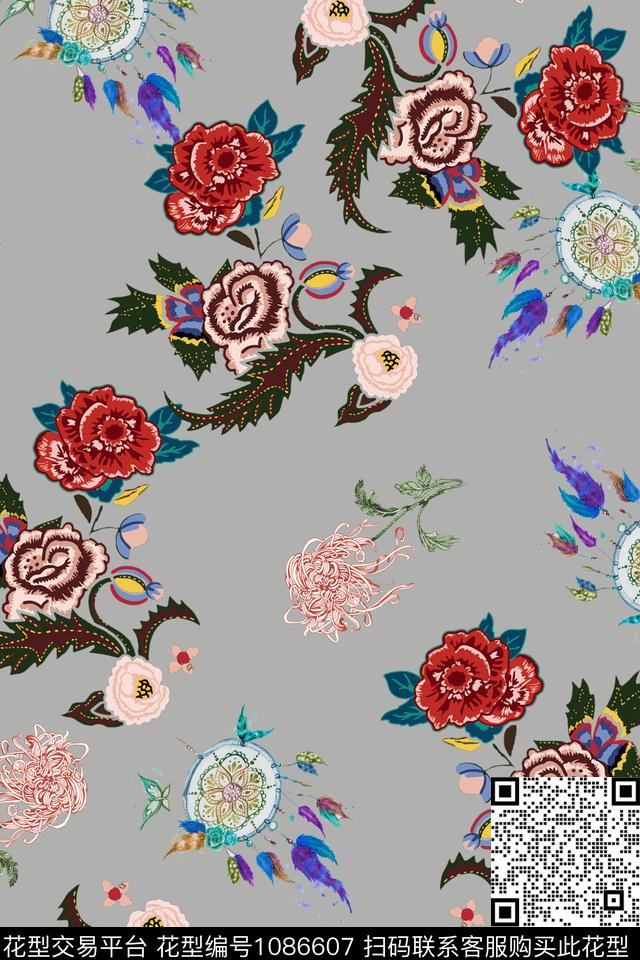 春夏华亿平台趣味抽象数码印花华亿平台下载（图片编号: 1086607） - 瓦栏（Walan）