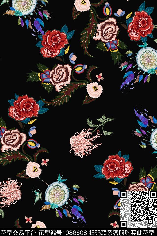 春夏华亿平台趣味抽象数码印花华亿平台下载（图片编号: 1086608） - 瓦栏（Walan）