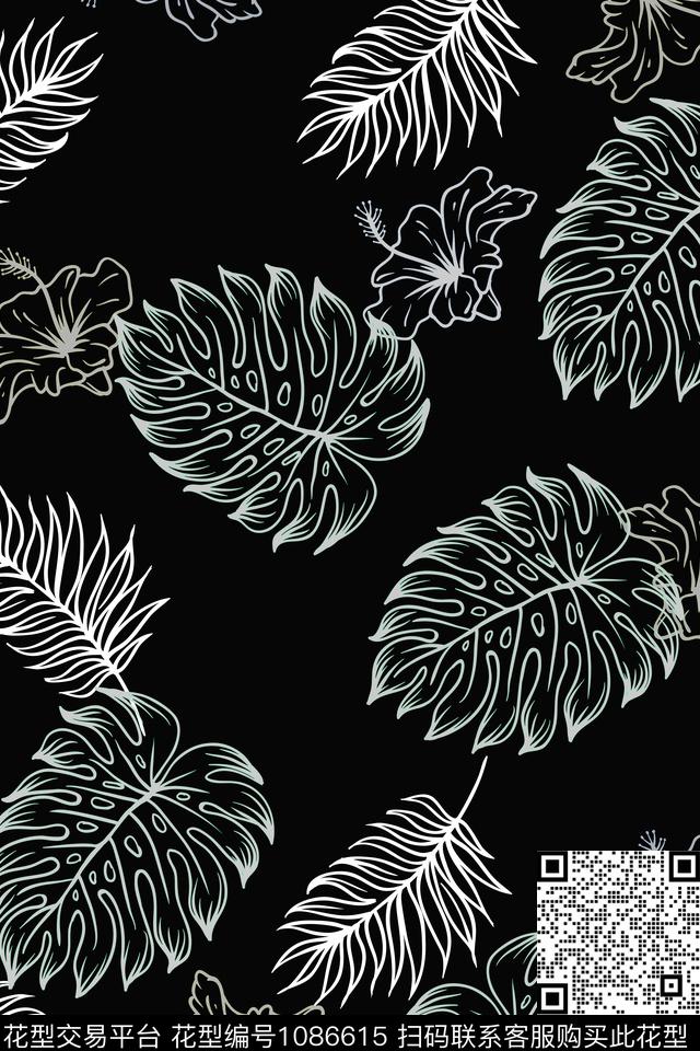 春夏华亿平台手绘花卉花卉传统印花华亿平台下载（图片编号: 1086615） - 瓦栏（Walan）