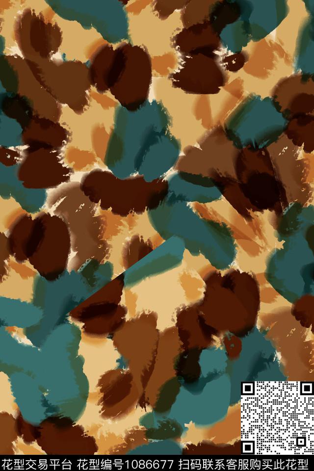 抽象男装大牌风数码印花华亿平台下载（图片编号: 1086677） - 瓦栏（Walan）