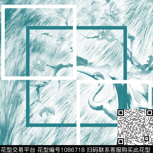 创意花卉方巾传统印花华亿平台下载（图片编号: 1086718） - 瓦栏（Walan）