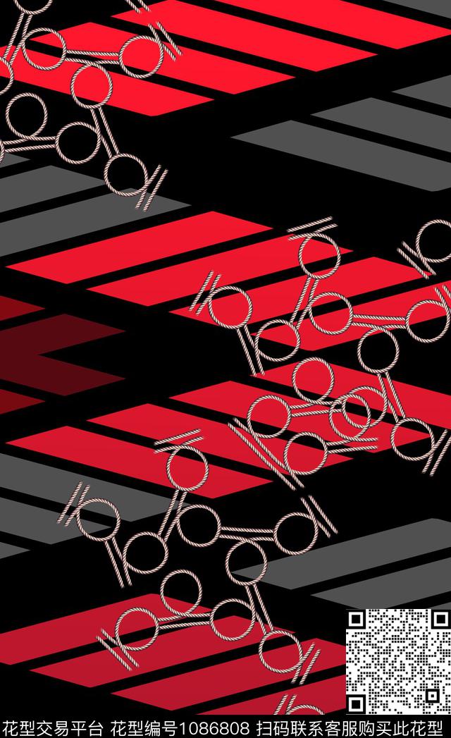 定位花几何简约数码印花华亿平台下载（图片编号: 1086808） - 瓦栏（Walan）