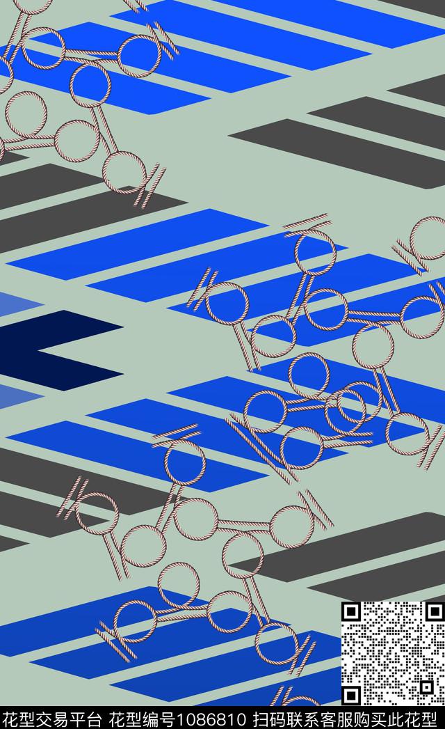 定位花几何简约数码印花华亿平台下载（图片编号: 1086810） - 瓦栏（Walan）