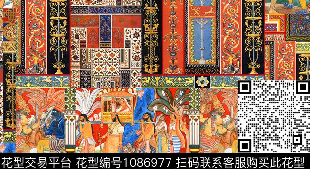 数码华亿平台人物宫廷风数码印花华亿平台下载（图片编号: 1086977） - 瓦栏（Walan）