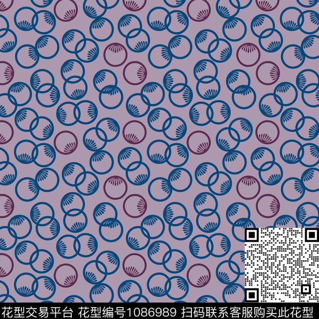 素雅圆形几何传统印花华亿平台下载（图片编号: 1086989） - 瓦栏（Walan）