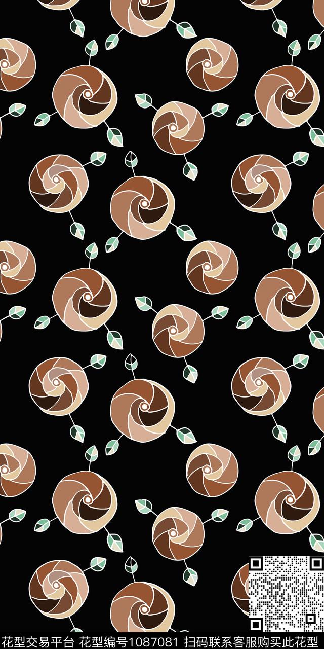 数码华亿平台抽象花卉数码印花华亿平台下载（图片编号: 1087081） - 瓦栏（Walan）