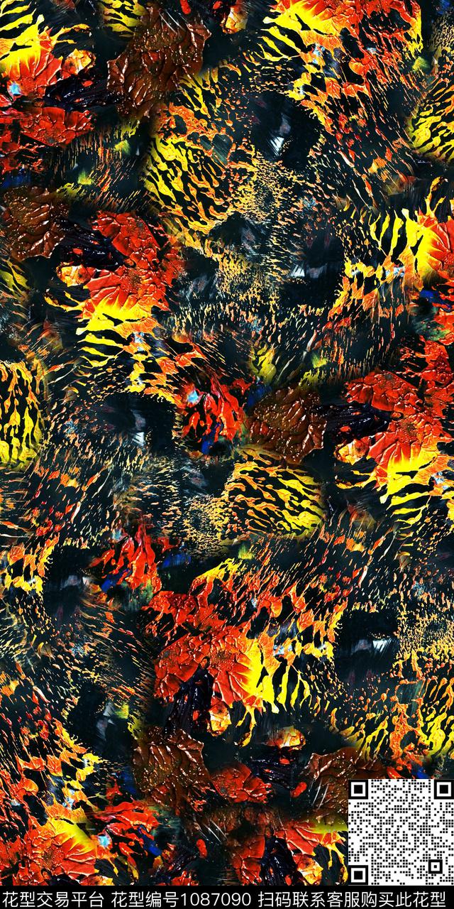 数码华亿平台抽象大牌风数码印花华亿平台下载（图片编号: 1087090） - 瓦栏（Walan）