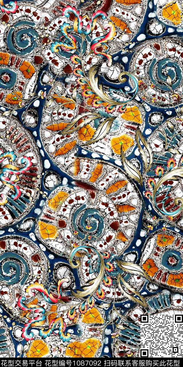 数码华亿平台抽象大牌风数码印花华亿平台下载（图片编号: 1087092） - 瓦栏（Walan）