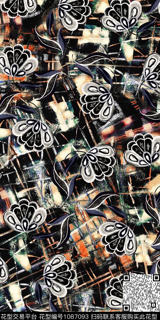 数码华亿平台抽象大牌风数码印花华亿平台下载（图片编号: 1087093） - 瓦栏（Walan）