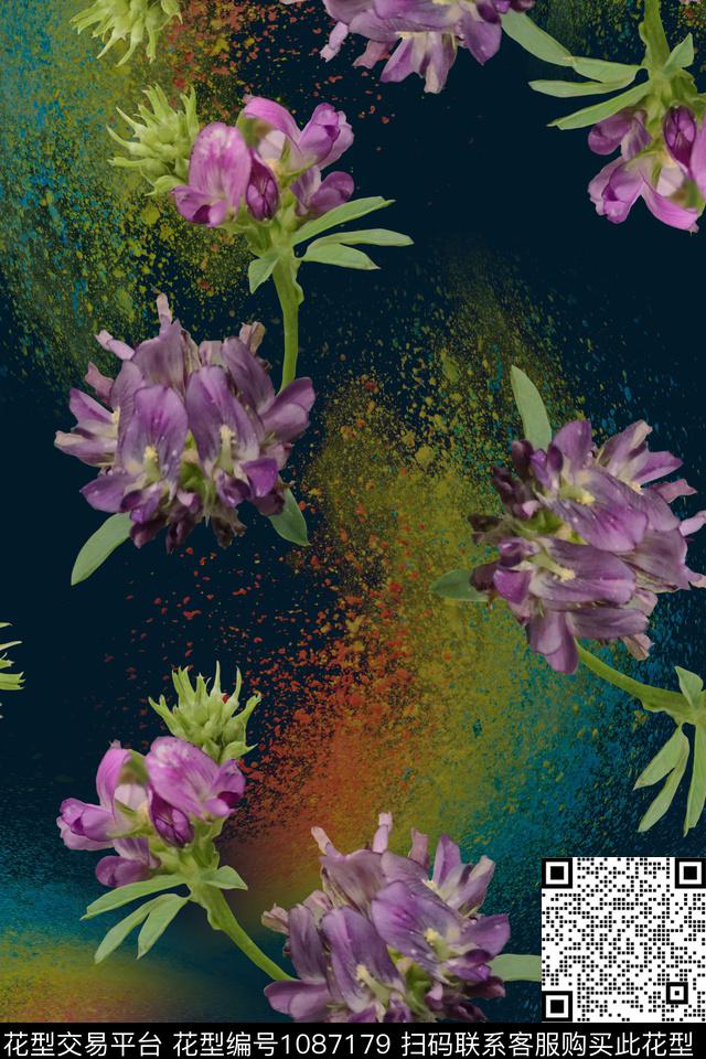数码华亿平台植物花卉数码印花华亿平台下载（图片编号: 1087179） - 瓦栏（Walan）