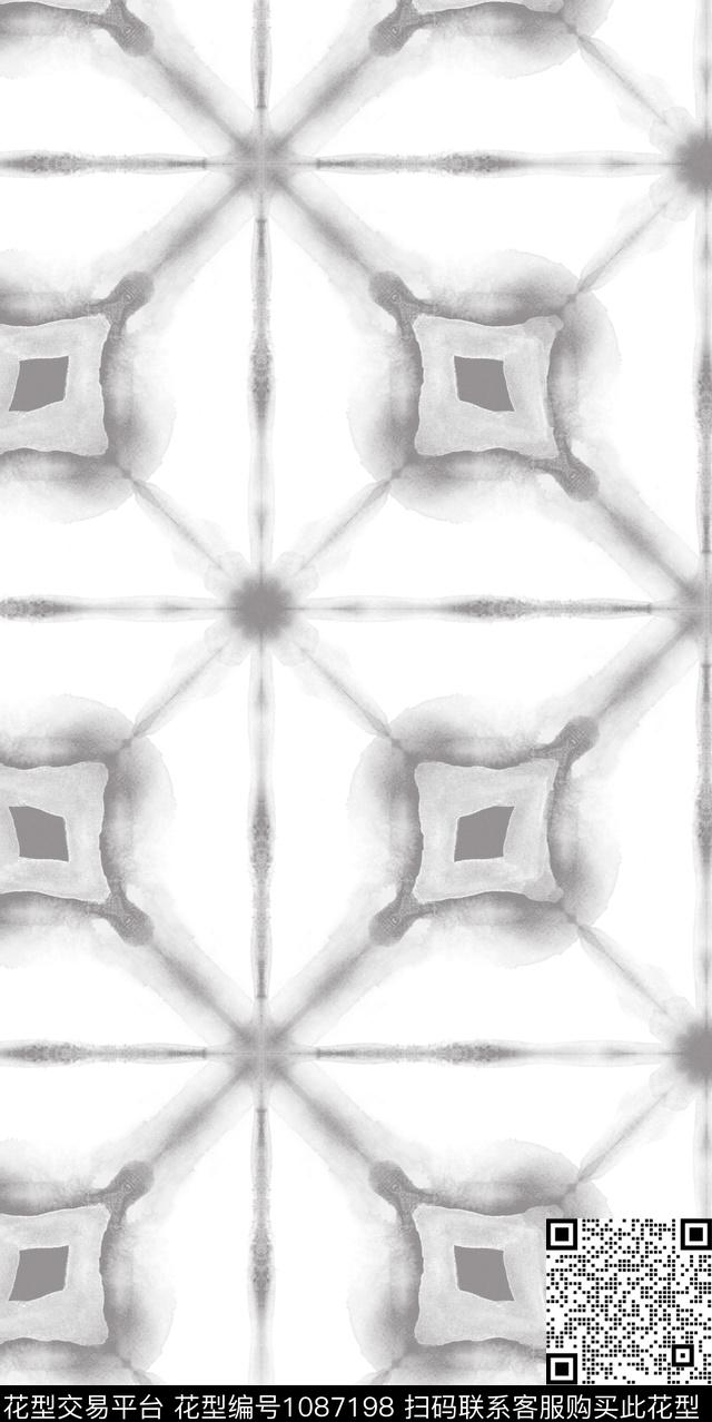 格子几何墙纸传统印花华亿平台下载（图片编号: 1087198） - 瓦栏（Walan）