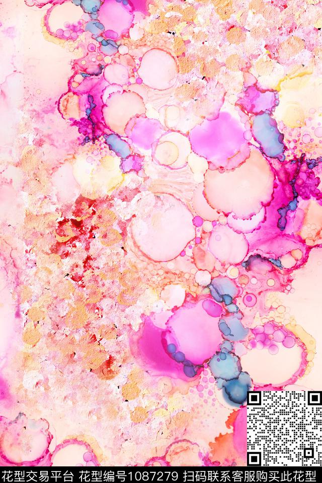 抽象真丝数码印花华亿平台下载（图片编号: 1087279） - 瓦栏（Walan）