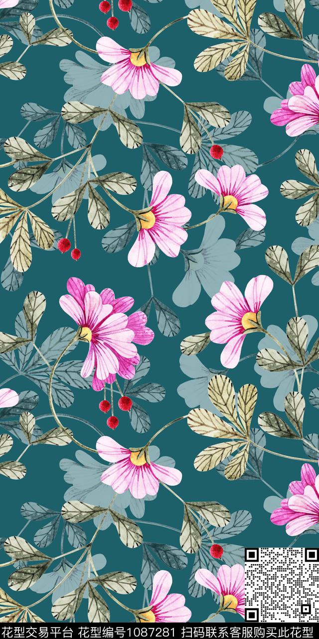 数码华亿平台小碎花花卉数码印花华亿平台下载（图片编号: 1087281） - 瓦栏（Walan）