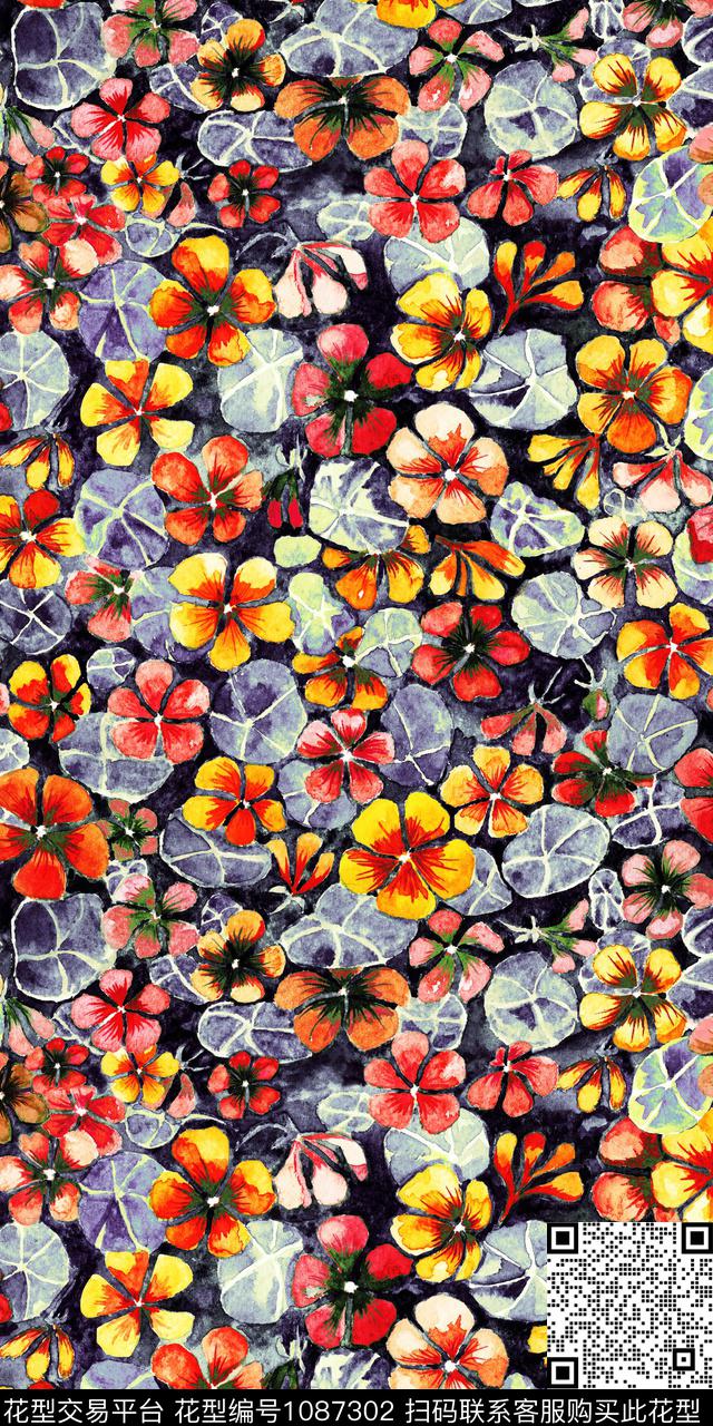 数码华亿平台小碎花花卉数码印花华亿平台下载（图片编号: 1087302） - 瓦栏（Walan）
