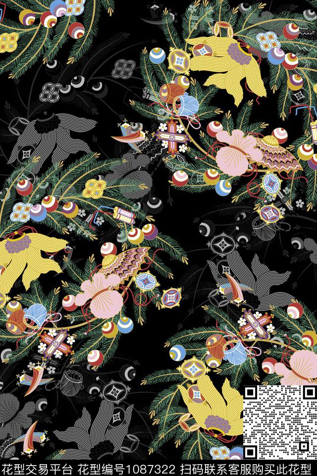 条纹抽象几何数码印花华亿平台下载（图片编号: 1087322） - 瓦栏（Walan）