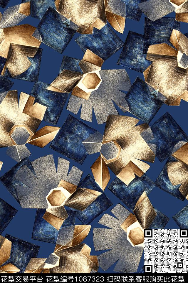抽象几何纹理数码印花华亿平台下载（图片编号: 1087323） - 瓦栏（Walan）