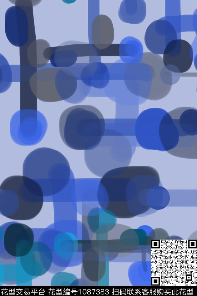 迷彩圆圈与波点抽象传统印花华亿平台下载（图片编号: 1087383） - 瓦栏（Walan）