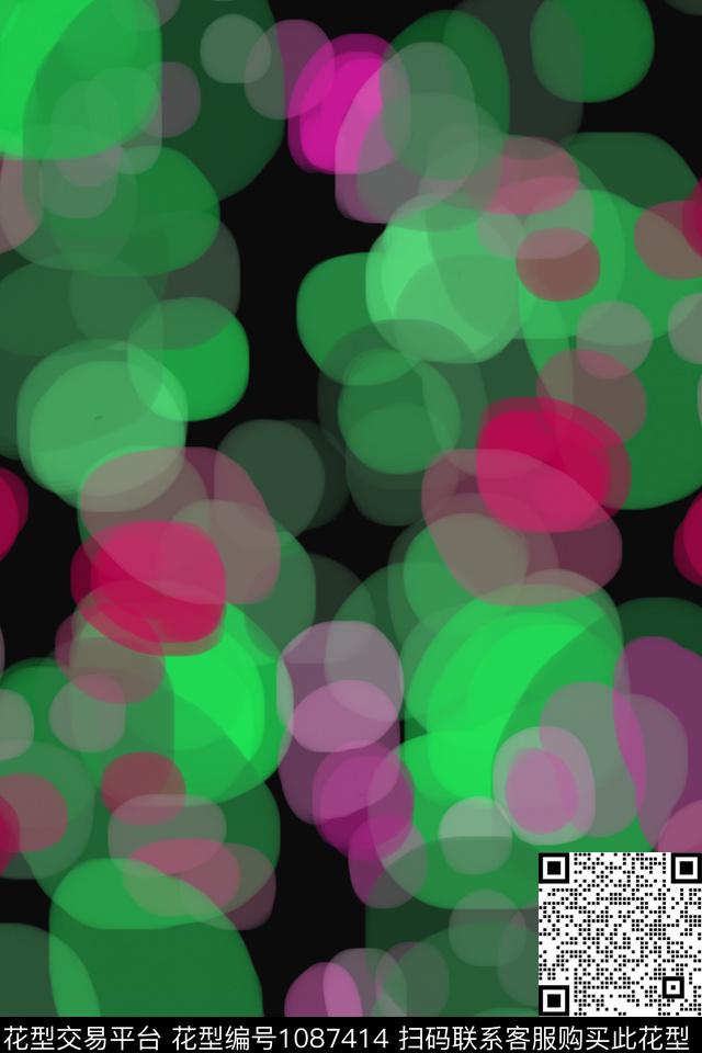 迷彩圆圈与波点抽象传统印花华亿平台下载（图片编号: 1087414） - 瓦栏（Walan）