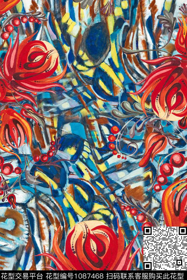 花卉趣味小碎花数码印花华亿平台下载（图片编号: 1087468） - 瓦栏（Walan）