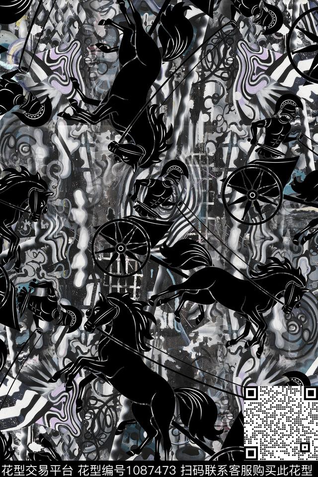 趣味几何动物数码印花华亿平台下载（图片编号: 1087473） - 瓦栏（Walan）